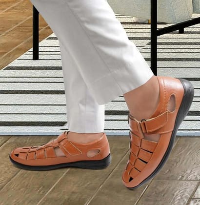 Latest Stylish Men Faux Leather Sandal/Roman Sandal/Outdoor Sandals For Mens & Boys - UK7