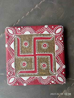Mandana Art Swastika Tile Plaque Mandana Art Swastika Tile Plaque