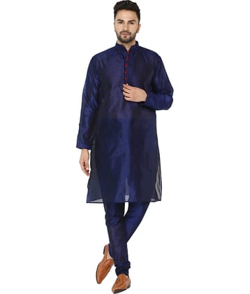 SKAVIJ blue Silk Blend Kurta Pyjama Set
