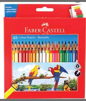 Faber-Castell 48 Colour Shade Round Shaped Color Pencils (Set Of 1, Multicolor)
