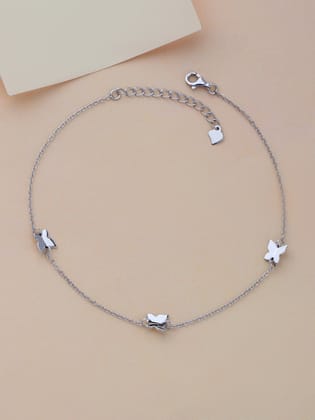 Butterfly Anklet For Women In Pure Silver