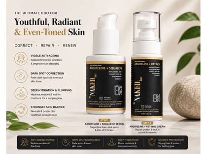 By NAKED fact Wrinkle Repair Duo (Collagen ++ Retinol Cream- 50 GM + Collagen ++ Anti Ageing Serum- 50 GM) By NAKED fact Wrinkle Repair Duo (Collagen ++ Retinol Cream- 50 GM + Collagen ++ Anti Ageing Serum- 50 GM)