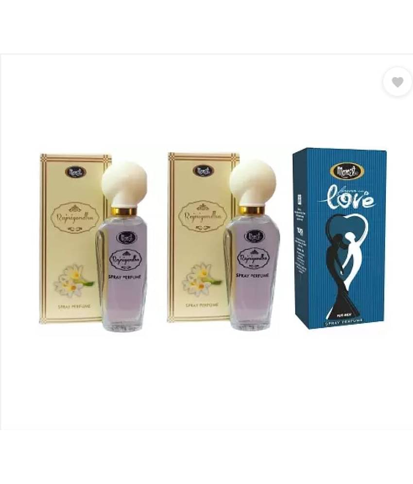 Monet - 2 RAJNIGANDHA  & LOVE FOREVER PERFUME 30 ML EACH Eau De Parfum (EDP) For Men,Women 90 ( Pack of 3 )