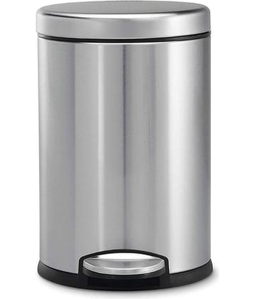 Mumma's LIFE Stainless Steel Plain Pedal Bin with Plastic Bucket And Lid | Garbage Bin Trash Can, Round Shape Dustbin For Home, Bathroom, Kitchen, Office (Pedal Bin 7 * 11inch 5LTR)