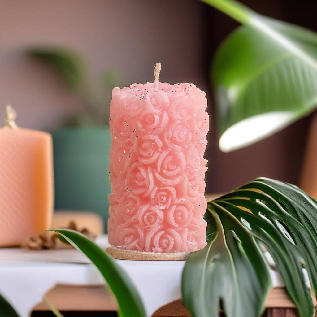 Rose Flower Shape Candle for Home Decor | Romantic Fragrance Candles | Smoke-Free Pillar Candle | Romantic Night