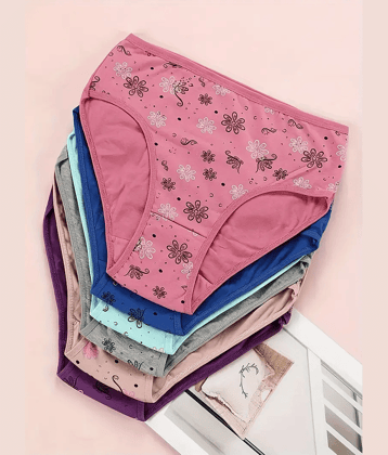 Lenon Pack of 6 Cotton Briefs For Women ( Multi Color )