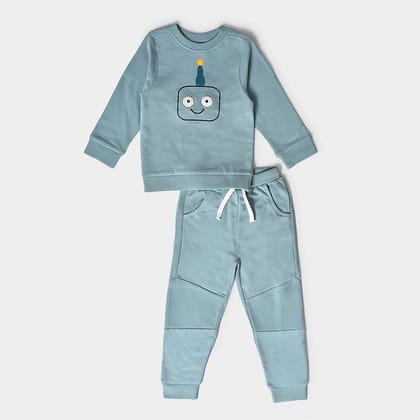 Frosty'z Boys Cool Knitted Sweatshirt Jogger Set-0 M / Blue