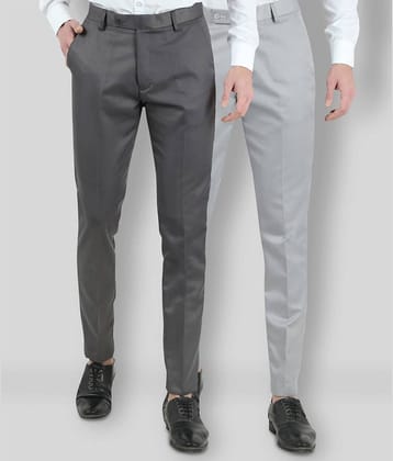 VEI SASTRE - Multicolored Polycotton Slim - Fit Men's Formal Pants ( Pack of 2 )