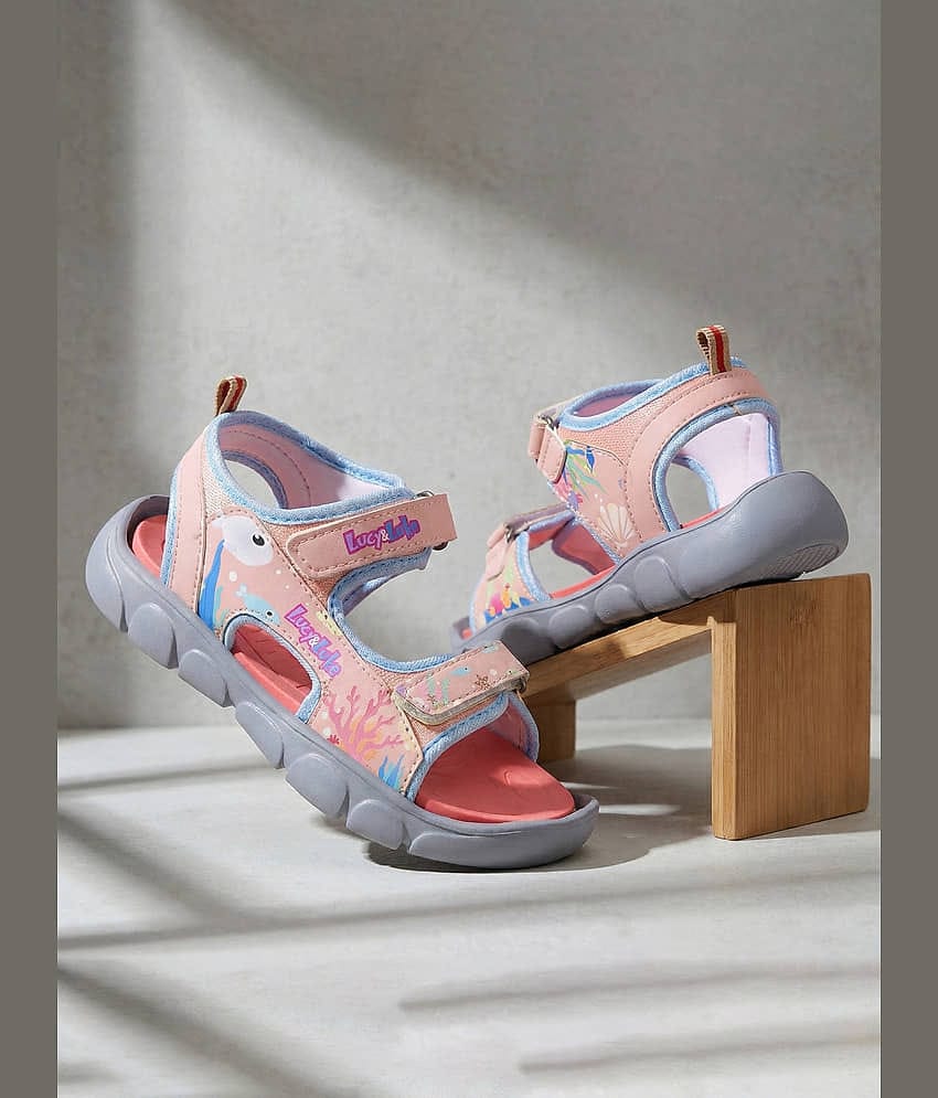 Liberty Lucy & Luke HOPNPLAY-E Pink Casual Flat Sandal for Kids