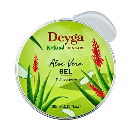 Deyga Aloe Vera Gel | Pure & Organic Multipurpose Gel | Non-Sticky for Face, Skin & Hair | Soothes Acne, Sunburn | For Men & Women (100g) Deyga Aloe Vera Gel | Pure & Organic Multipurpose Gel | Non-Sticky for Face, Skin & Hair | Soothes Acne, Sunburn | F