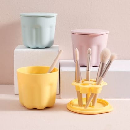 Makeup brush holder with silicon cleaner | Makeup Silicon Cleaner with holder
