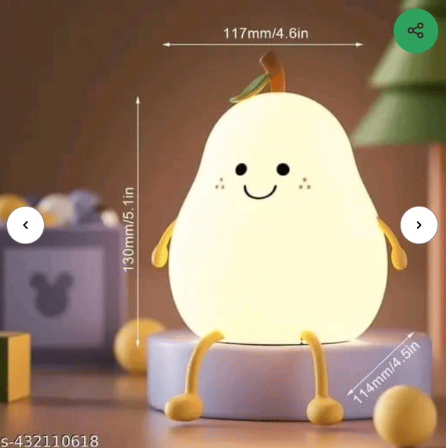 Night light cute lamp for kids silicone nursery pear Lamp