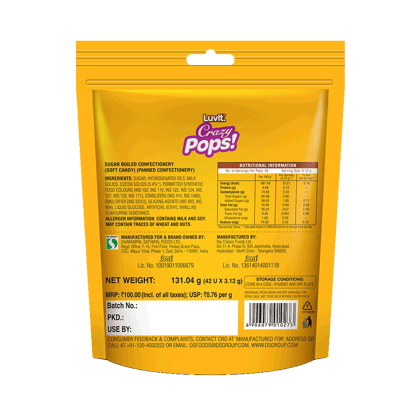 LuvIt Crazypops || 45 Pieces || 381.15 Grams