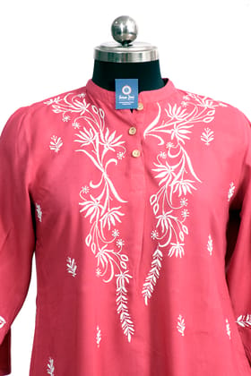 Rayon Top - Dark Pink - Pattern Lotus Flower Rayon Top - Dark Pink - Pattern Lotus Flower