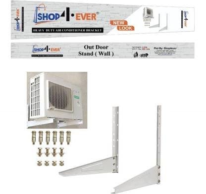 Shop4Ever High Quality Metal Wall Mounted Heavy Duty Air Conditioner Outdoor Unit, Shelf Bracket, AC Outdoor Stand 500mm x 160mm, 127cm x 40.64cm