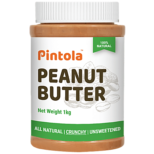 Pintola Natural Peanut Butter - Crunchy, Unsweetened, 1 kg