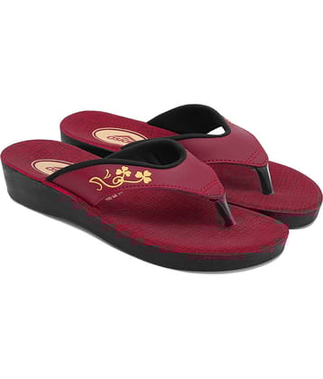 ASIAN Red Women's Leather Slipper