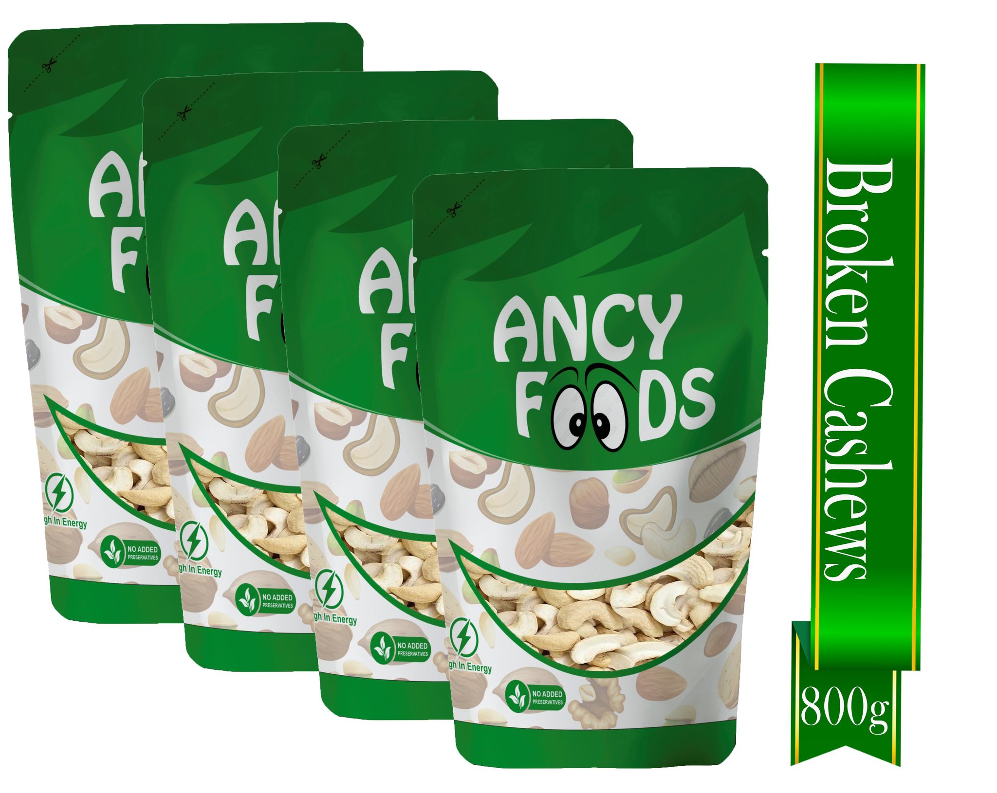 Ancy Kaju Tukda (Cashew Broken) 800 Grams (200 Grams X 4)| High Protein Cashew Kernels for Energy, Fiber and Immunity | Delicious Crunchy Nutritious Small Size Cashew Nuts | Tasty Chota Tukda