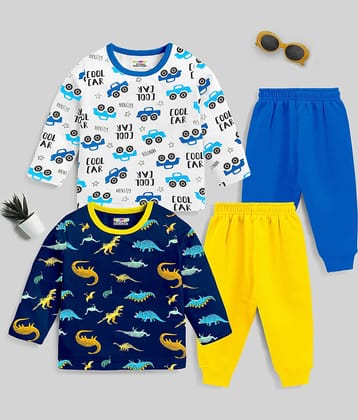 Kuchipoo Pack of 2 Boys Cotton Blend T-Shirt & Pants Set ( Multicolor )