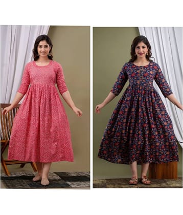 Nevisha Style Multi Color Cotton Maternity Kurta Pack of 2