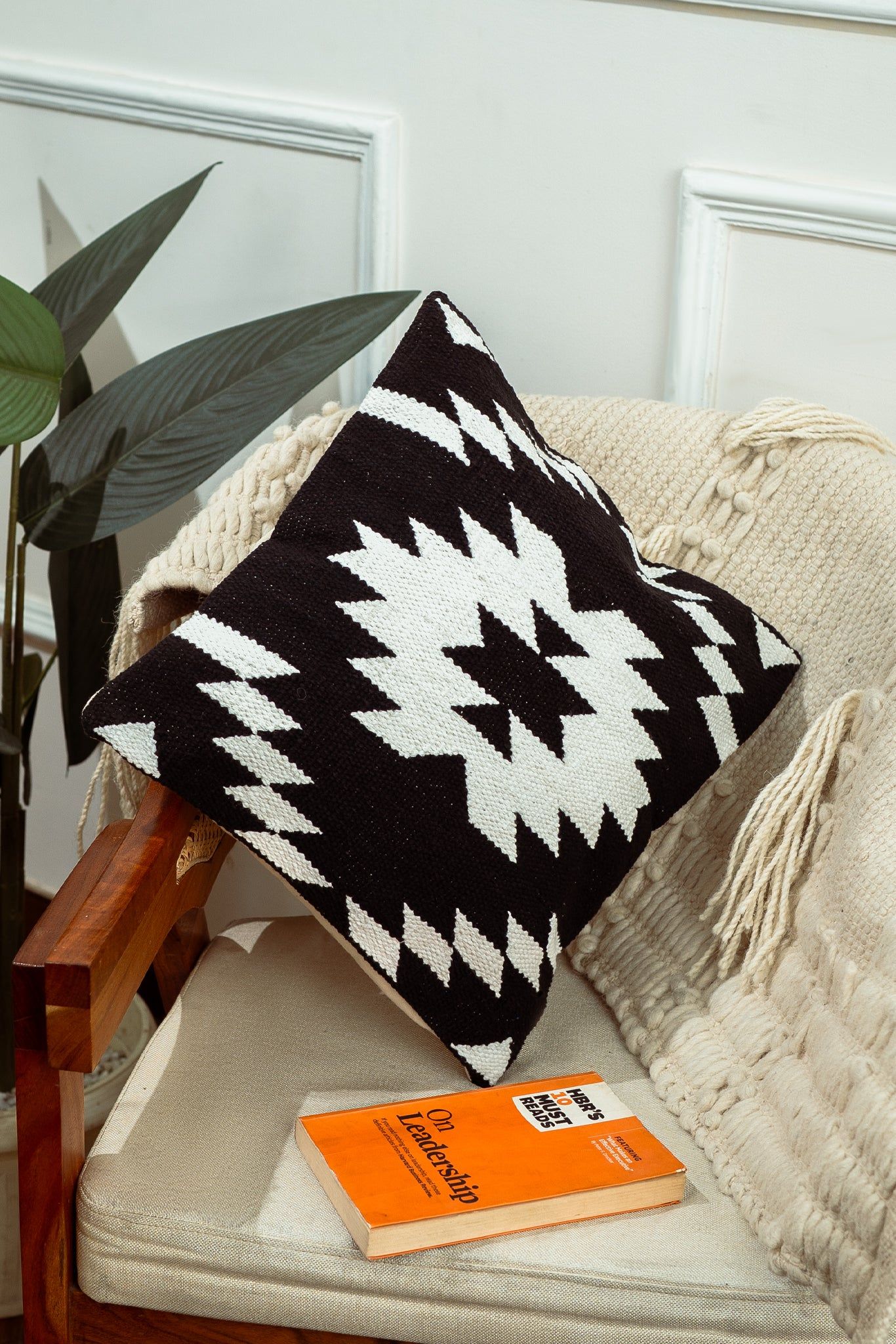 Bold Aztec Handloom Cushion Cover (Set of 2)-Set of 2 / 40 x 40