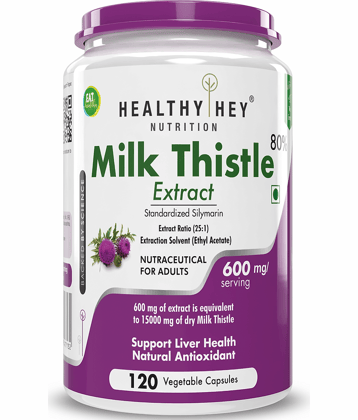 HEALTHYHEY NUTRITION Milk Thistle Extract -120 Vegetable Caps 600 mg Capsule