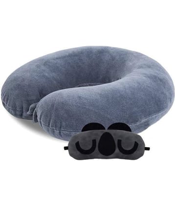 JUZZII Grey Neck Pillow,Eye Shade ( Pack of 2 )
