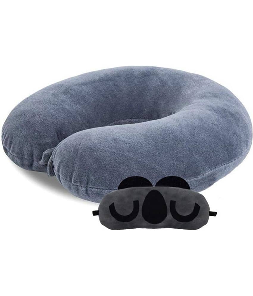 JUZZII Grey Neck Pillow,Eye Shade ( Pack of 2 )