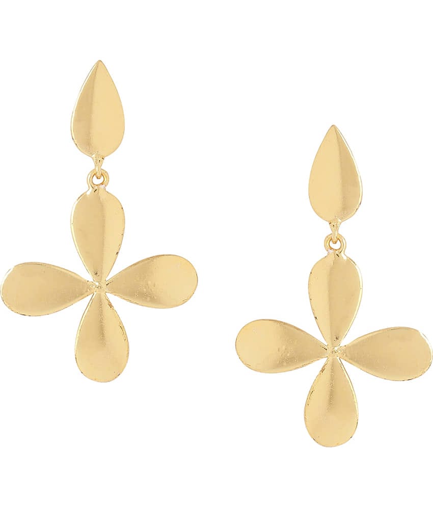 VIRAASI - Gold Danglers Earrings ( Pack of 1 )