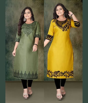 Hetsa Women Rayon Printed A-line Kurti ( Multicolor )