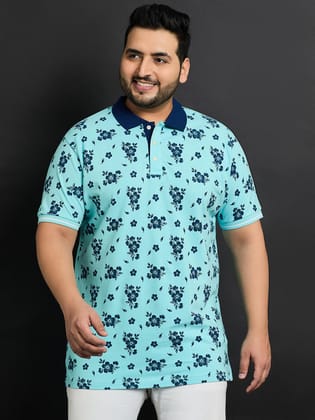 Men Plus Size Bruchsal Printed Polo Tshirt - 4XL