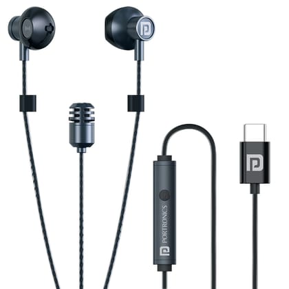 Portronics Conch One In-Built Karaoke Mic, Type C Wired Earphone, 8 Karaoke Mode, 4 EQ Modes