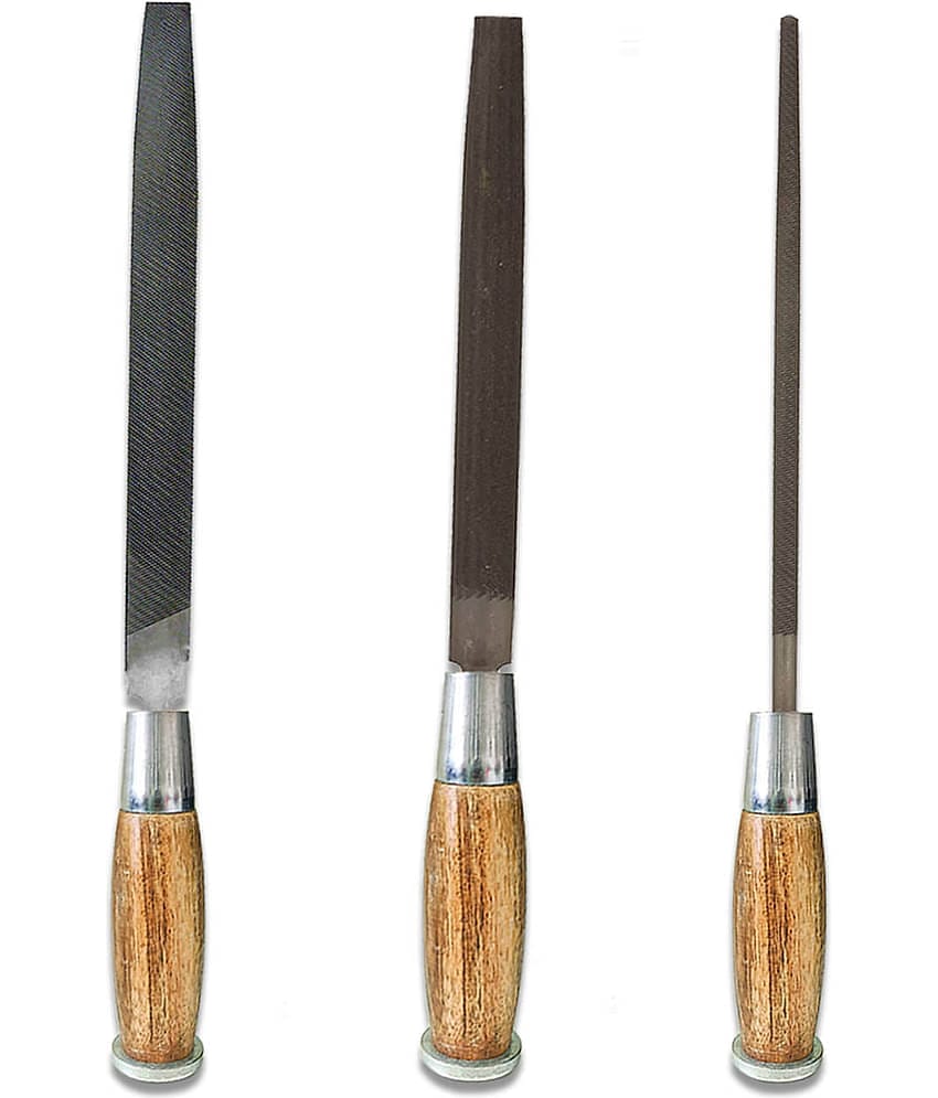 Amb File Wooden Handle Flat,Half Round,Round 10inch(pack 3)