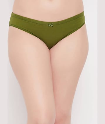 Clovia Cotton Solid Women's Bikini ( Green )