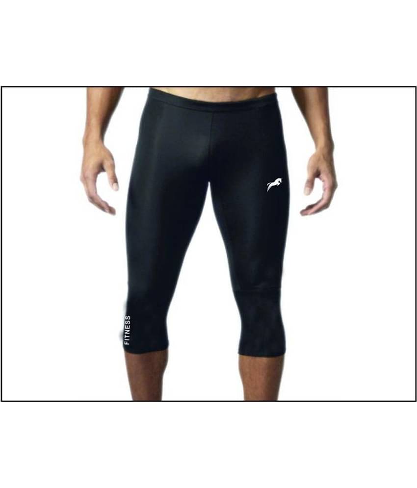 Rider 3/4 Capri Length Compression Tights Fitness & Other Outdoor Inner Wear Multi Sports Cycling, Cricket, Football, Badminton, Gym,
