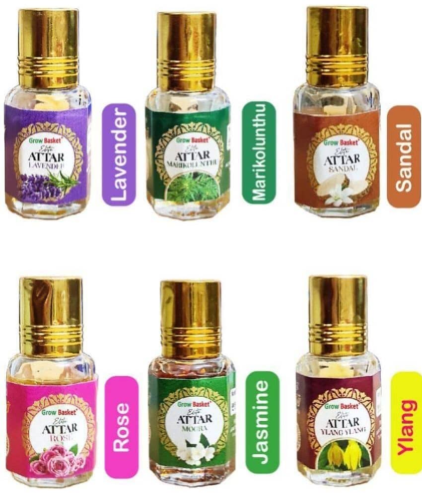 Grow Basket Majmua Non- Alcoholic Below 50ml Attar ( Pack of 6 )