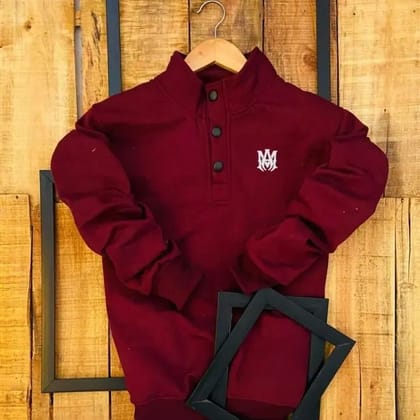 Designer Solid Sweatshirts For Men ( SIZE : XXL , COLOR MAROON )