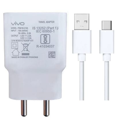 Vivo Y33s Dual Engine Charge 18W Fast Mobile Charger With Type-C Data Cable