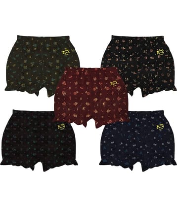 HAP Pack of 5 Cotton Safety Shorts For Women ( Multi Color )