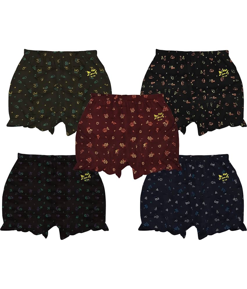 HAP Pack of 5 Cotton Safety Shorts For Women ( Multi Color )