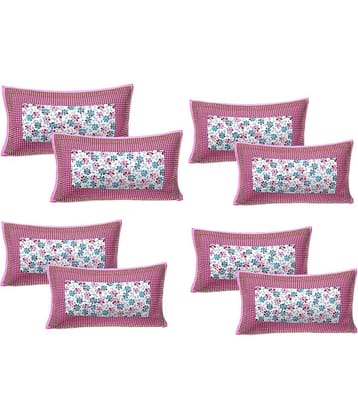 AJ Home Pack of 8 Cotton Pink Pillow Cover (17 X 27 Inch)