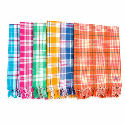 Bright Checks Comfort Towels( Pack of 2 )
