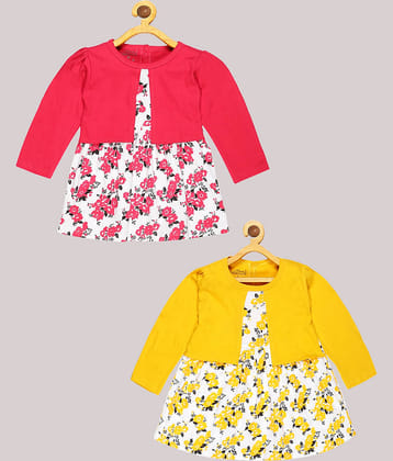 Babeezworld Cotton Frock For Girls ( Pack of 2 , Multicolor )