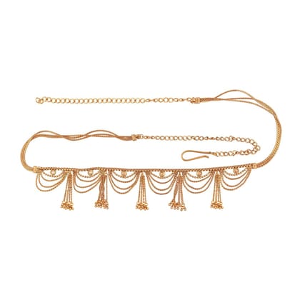 Elegant Gold Plated Belly Chain with Tassel Detailing