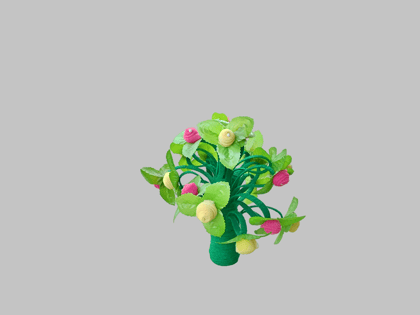 Flower Vase with Artificial Handmade Flowers for Home Decoration (8 Inches)
