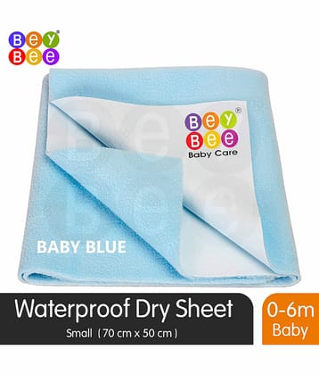 BeyBee Waterproof Rubber Sheet (Small (50cm X 70cm), Blue)