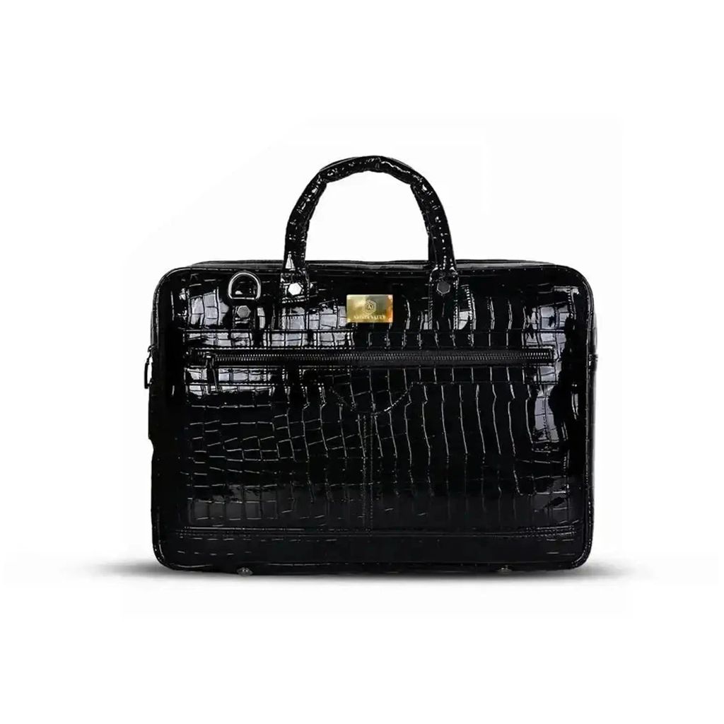 Croc-Textured Fingerlock Smart Laptop Bag