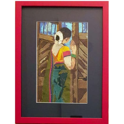 Lady Waiting At Door