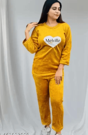 Winter Night Suit Set (Mustard) warm winter wear Lounge wear