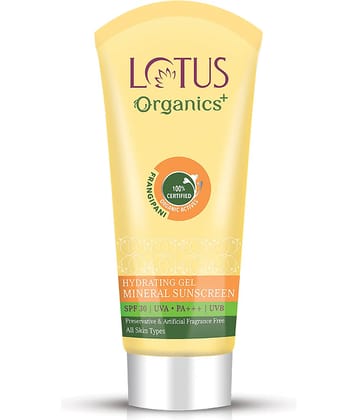 Lotus Organics+ Hydrating Gel Mineral SS SPF-30 100g